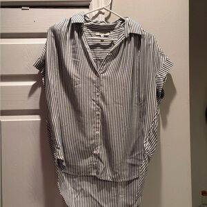 Madewell Navy and White Striped Button Down, Size XS